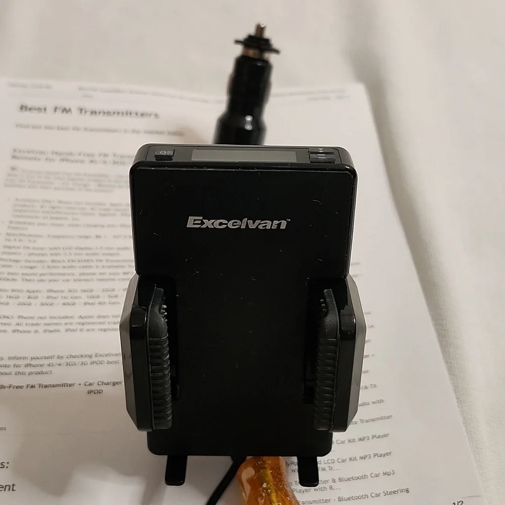 Excelvan Hands-Free Fm transmitter & Car Charger for IPhone/Ipod